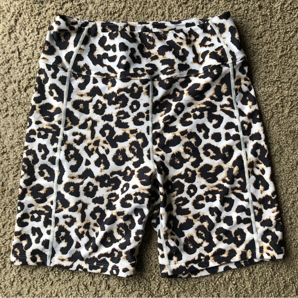 Abercrombie and Fitch leopard print bike shorts